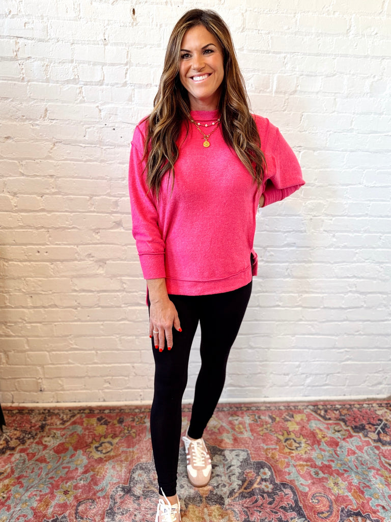 Relaxed Knit Fuschia