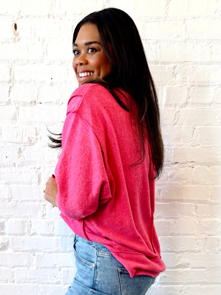 Relaxed Knit Fuschia