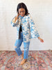 Blue Floral Quilted Jacket