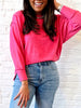 Relaxed Knit Fuschia